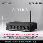 AIYIMA B07 2.1 Channel Bluetooth 5.2 Hi-Fi Power Amplifier | TPA3255 + QCC3040 + NE5532 | 300W x2 + 300W SUB