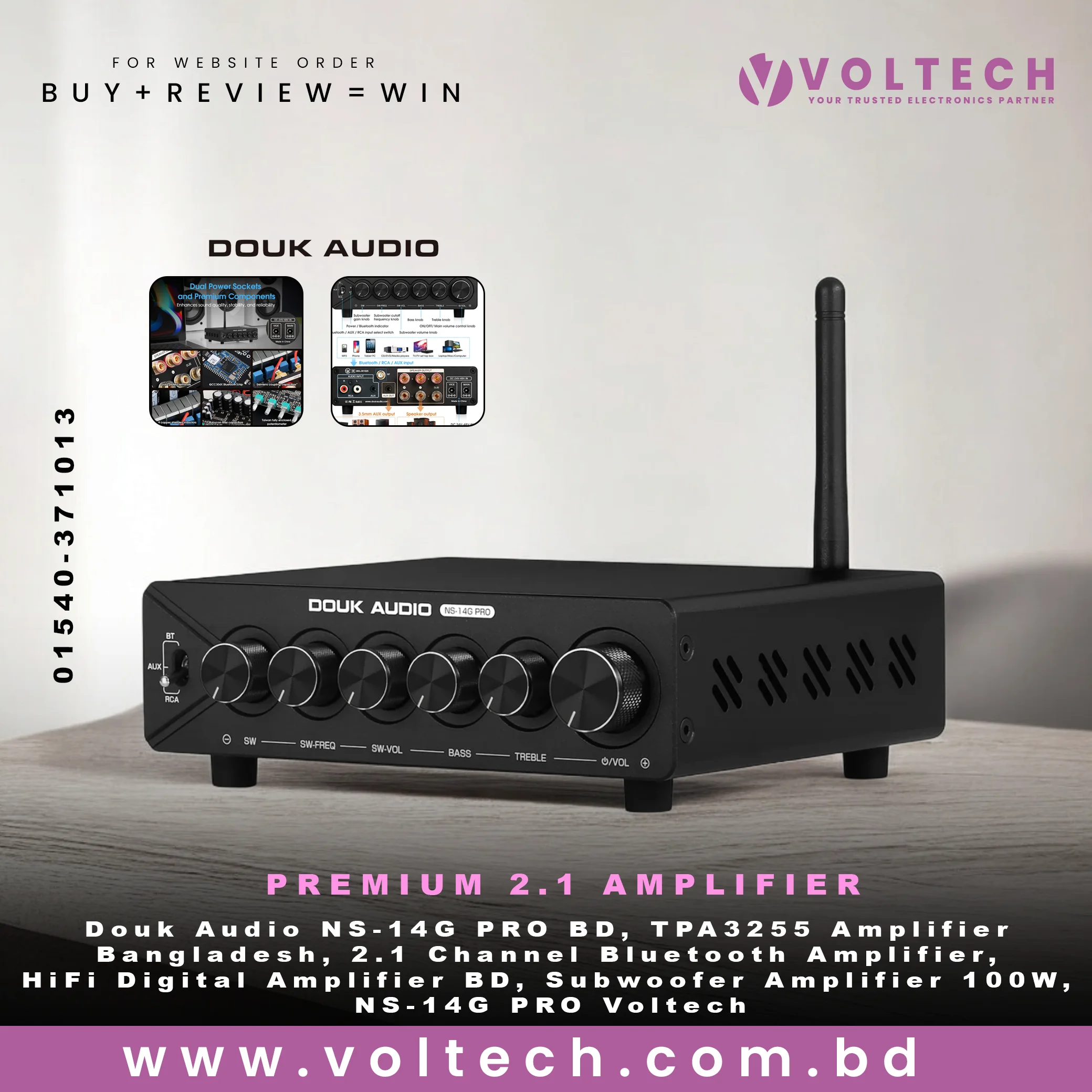 Nobsound Ns-14g Bluetooth 4.2 Hifi Estéreo 200w 2.1 Canal Su