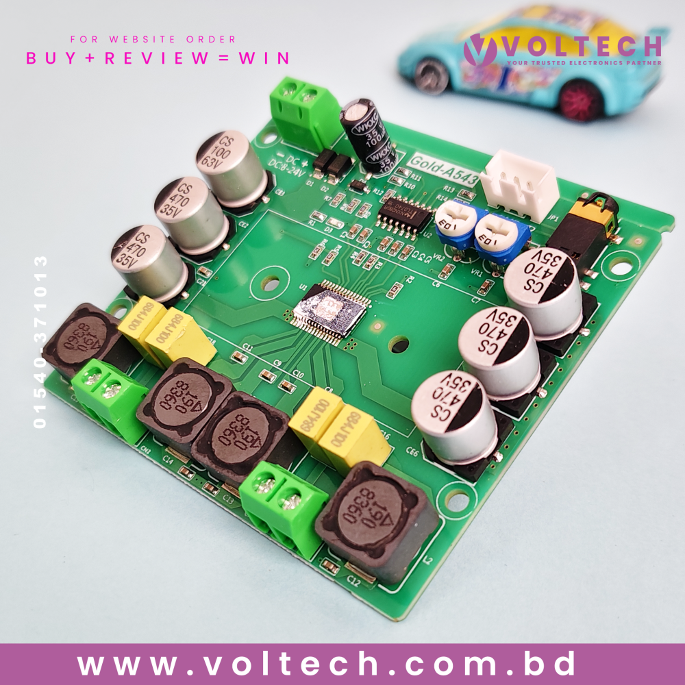 Gold A543 (TPA3116D2) – 50W x2 HiFi Stereo 2.0 Powerful Digital Amplifier | Voltech Electronics