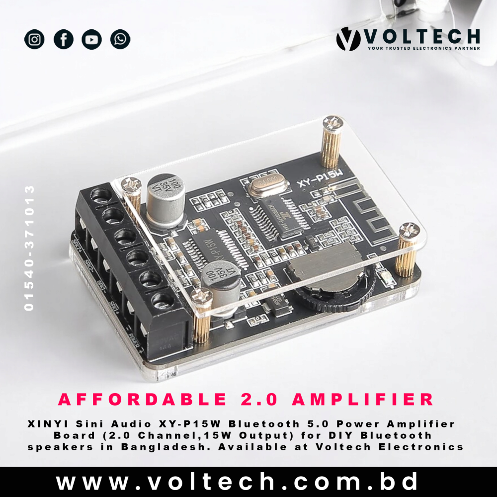 XINYI Sini Audio XY-P15W Bluetooth 5.0 Mini Amplifier Board | 2.0 Channel Stereo