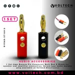 Banana Pin Connector Male 4mm Red & Black | Audio Banana Speaker Plug Screw-Type – Voltech Electronics