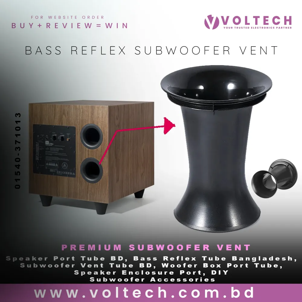 Voltech 100mm × 160mm Speaker Port Tube | Bass Reflex Subwoofer Vent for Woofer Box Enclosure Voltech 100mm × 160mm Speaker Port Tube | Bass Reflex Subwoofer Vent for Woofer Box Enclosure