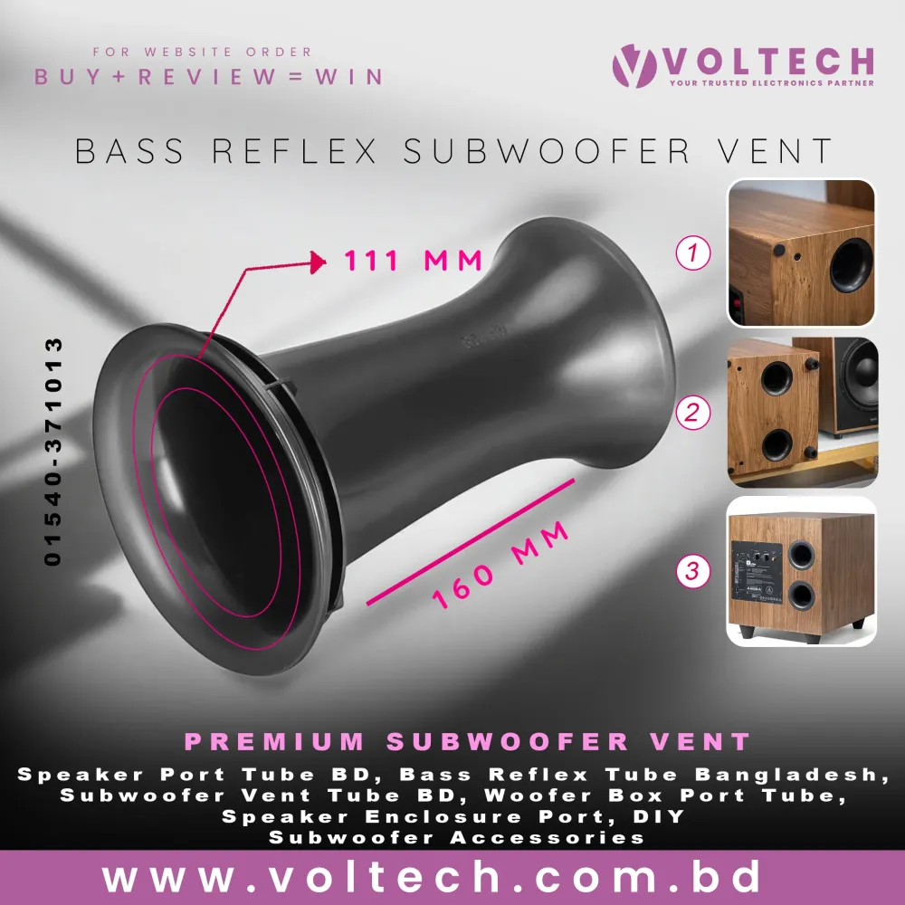 Voltech 100mm × 160mm Speaker Port Tube | Bass Reflex Subwoofer Vent for Woofer Box Enclosure