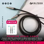 Yuanxin YAX-003 3.5mm Male to Male Audio Cable | 3 Meter Black – Voltech Electronics