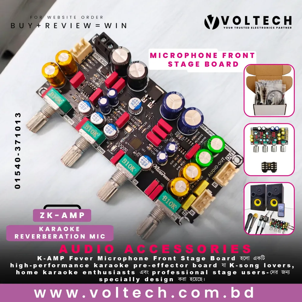 ZK-AMP Fever Microphone Front Stage Board Karaoke Reverberation MIC K Song Audio | Voltech Electronics