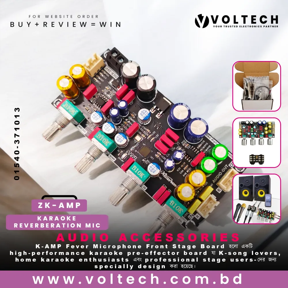 ZK-AMP Fever Microphone Front Stage Board Karaoke Reverberation MIC K Song Audio | Voltech Electronics
