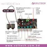 WUZERVON ZK-DAM H2 Karaoke Audio Splitter Board | Bluetooth 5.0 | USB MP3 | Dual Microphone | DSP Echo & Reverb Audio Mixer WUZERVON ZK-DAM H2 Karaoke Audio Splitter Board | Bluetooth 5.0 | USB MP3 | Dual Microphone | DSP Echo & Reverb Audio Mixer