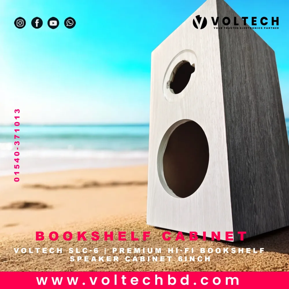 Voltech SLC-6 | Premium Hi-Fi Bookshelf Speaker Cabinet | High-Quality MDF Build