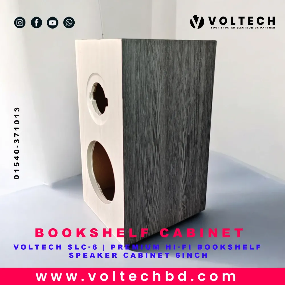 Voltech SLC-6 | Premium Hi-Fi Bookshelf Speaker Cabinet | High-Quality MDF Build