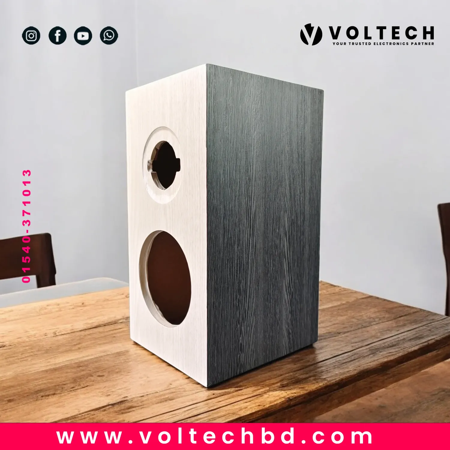 Voltech SLC-6 | Premium Hi-Fi Bookshelf Speaker Cabinet | High-Quality MDF Build