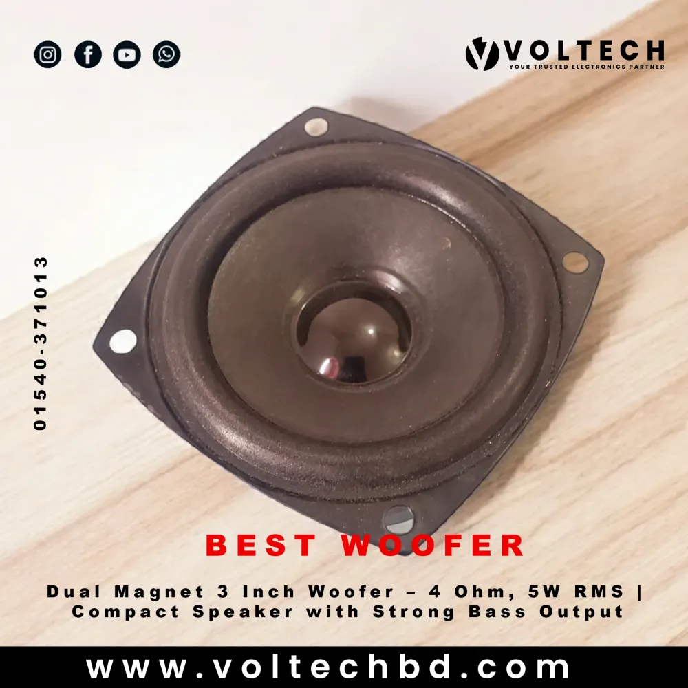 2.5 Inch Dual Magnet Woofer (Pair) – 4Ω 5W | Strong Bass | Voltech Electronics Crafts BD 2.5 Inch Dual Magnet Woofer (Pair) – 4Ω 5W | Strong Bass | Voltech Electronics Crafts BD