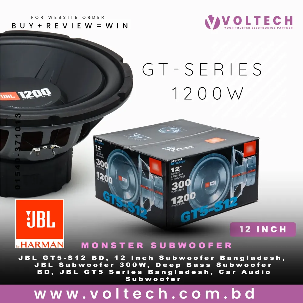 JBL GT5-S12 12 inch Deep Bass Subwoofer – 300W RMS / 1200W Max | Voltech Electronics